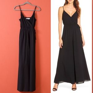 ALI & JAY Lily Pond Faux Wrap Black Jumpsuit XS